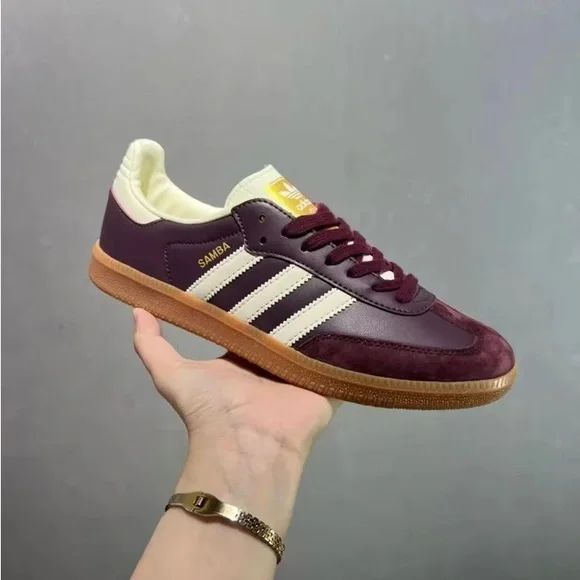 Adidas Samba OG Sneakers – Maroon / Cream White / Gum Sole (Women’s 7.5) - Picture 2 of 7